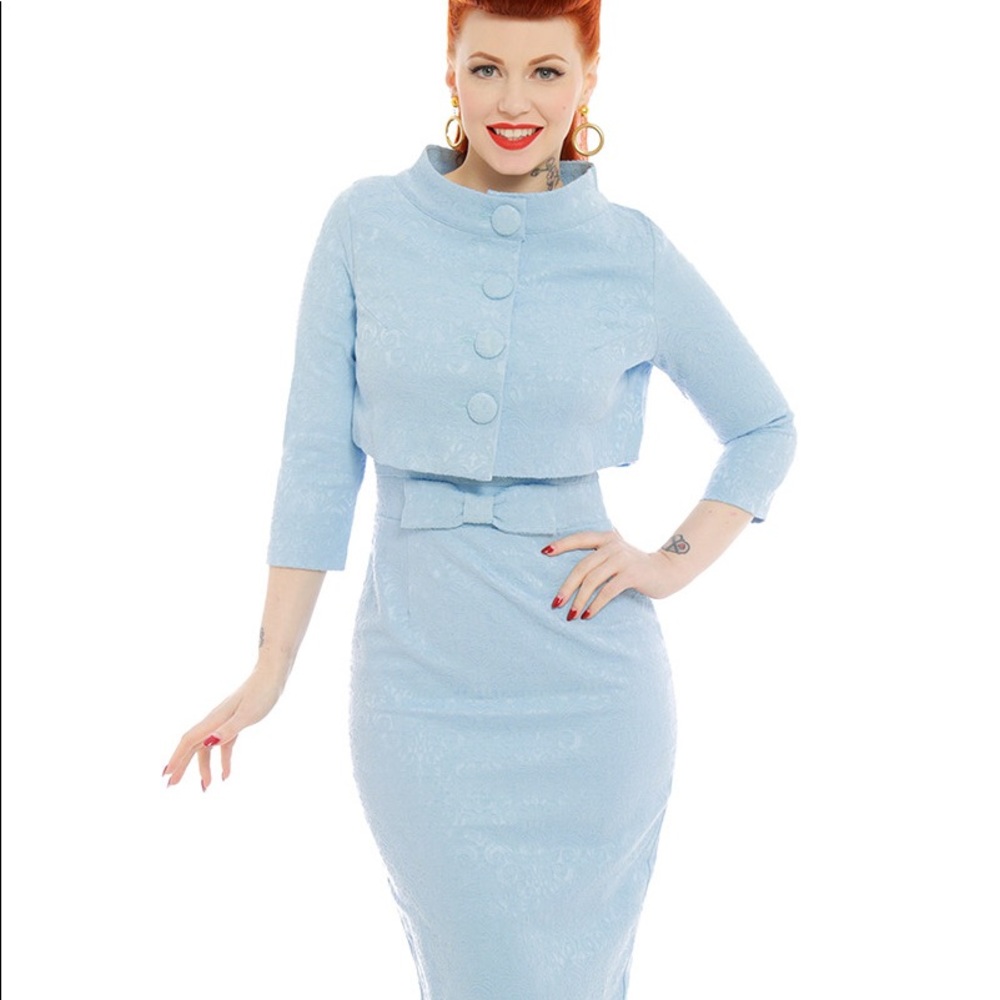 Lindy Bop Maybelle Twin set in Sky Blue